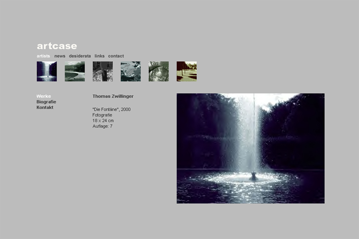 Webseite für einen Galeristen