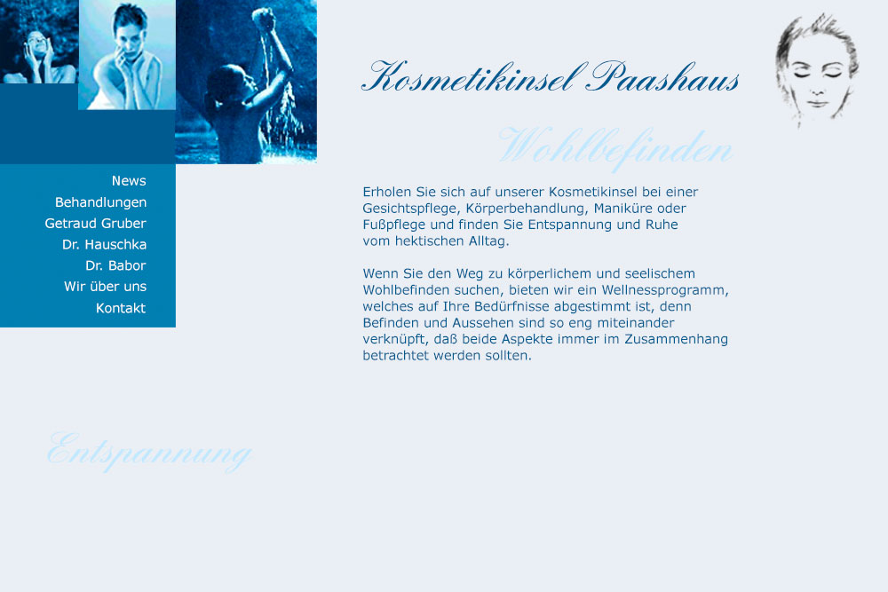Webseite für das Kosmetikstudio Paashaus